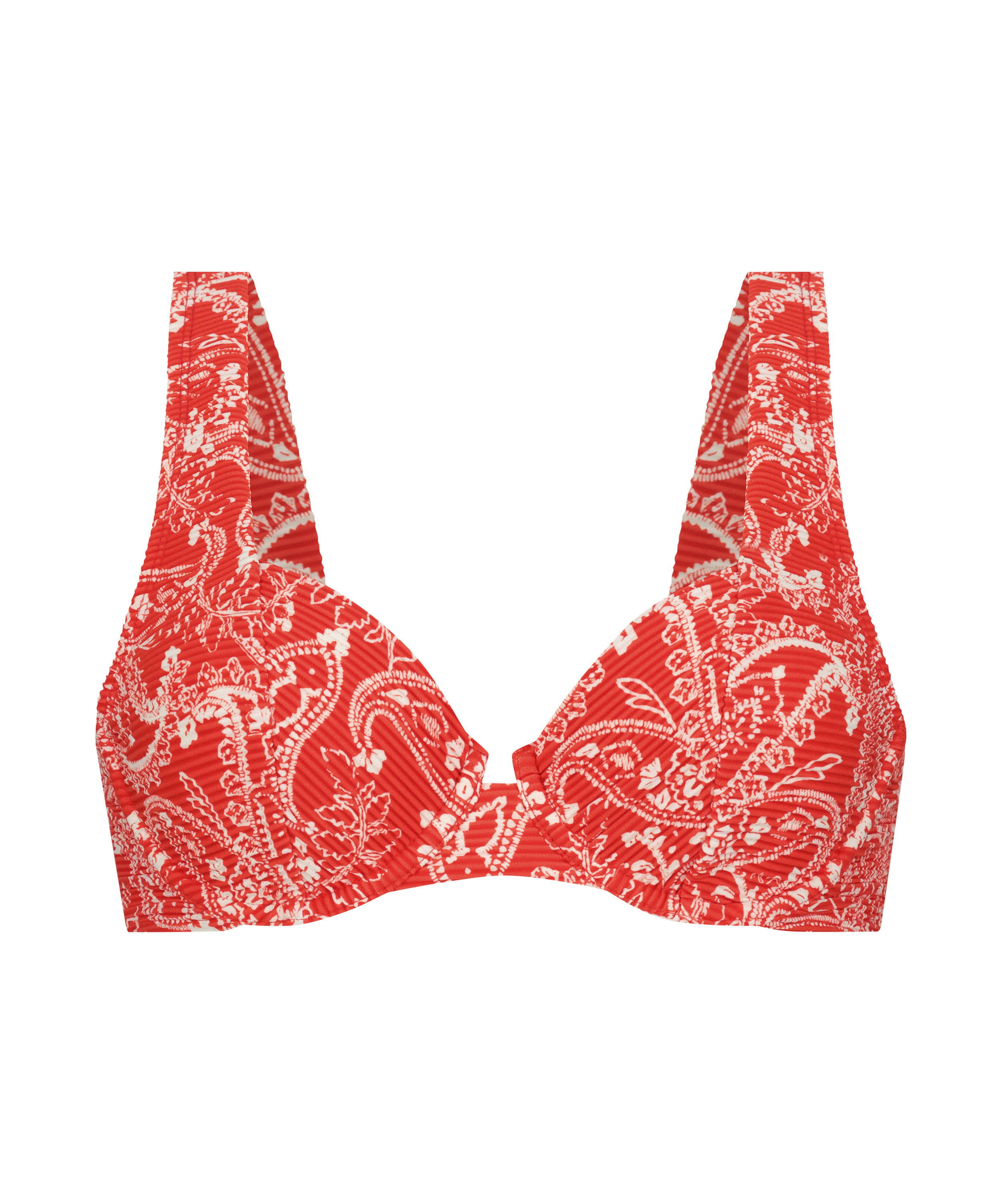 Haut de bikini &agrave; armatures non pr&eacute;form&eacute; Paisley, Rouge, main