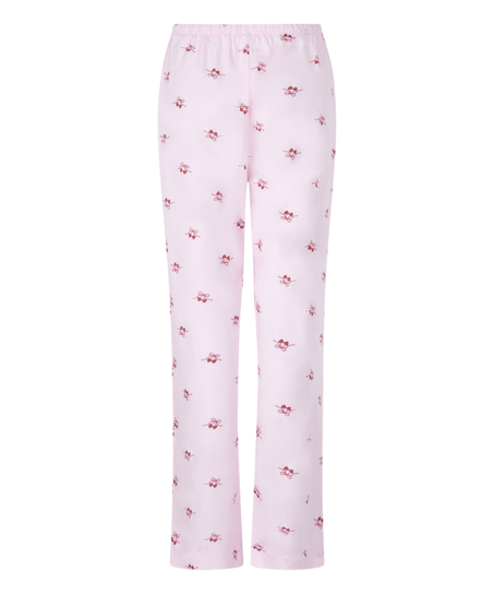 Geweven broek met Kersenprint, Roze