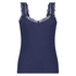 Top Rib Cami lace, Blauw