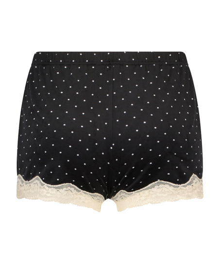Pyjama short velours, Zwart