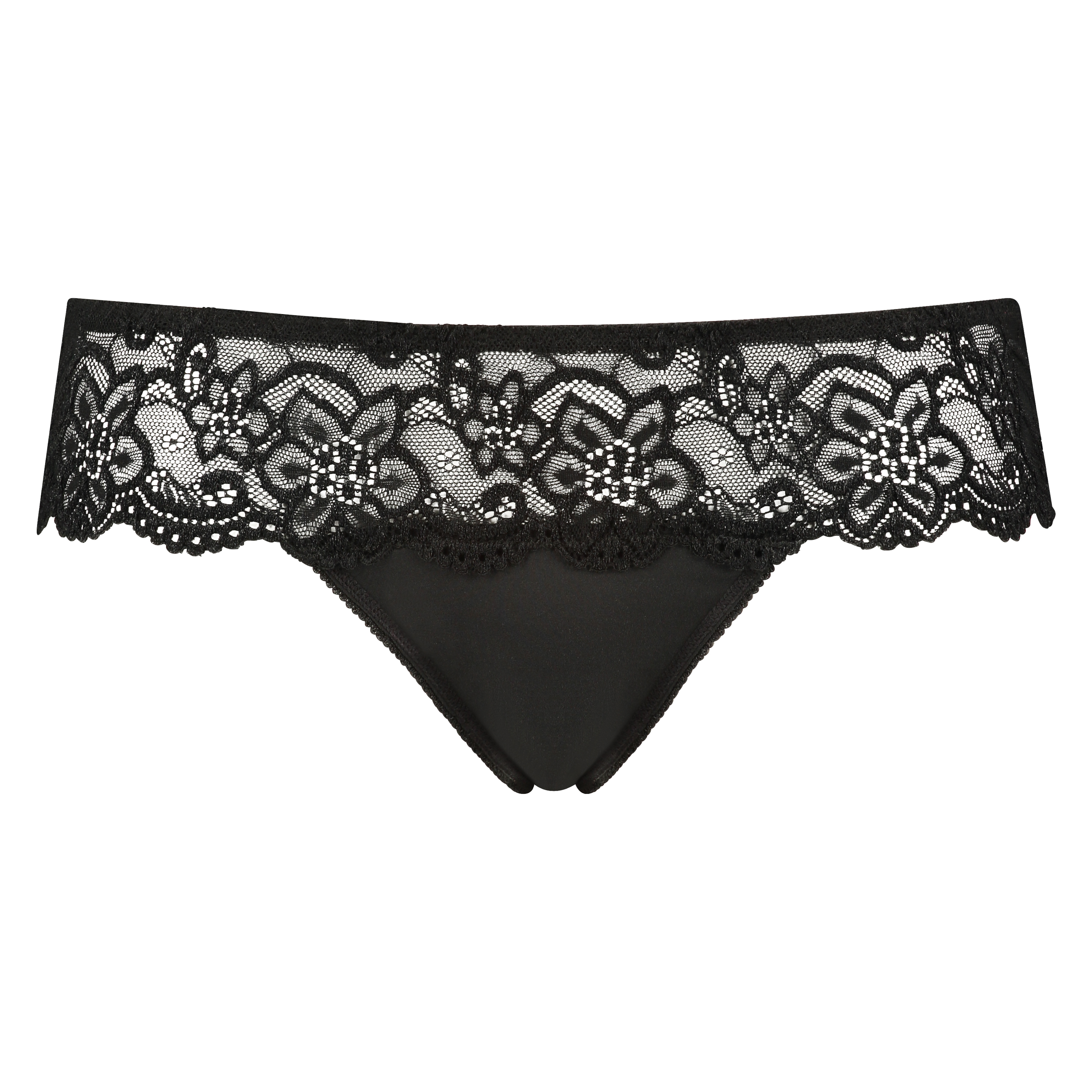 Boxer string Lace, Noir, main