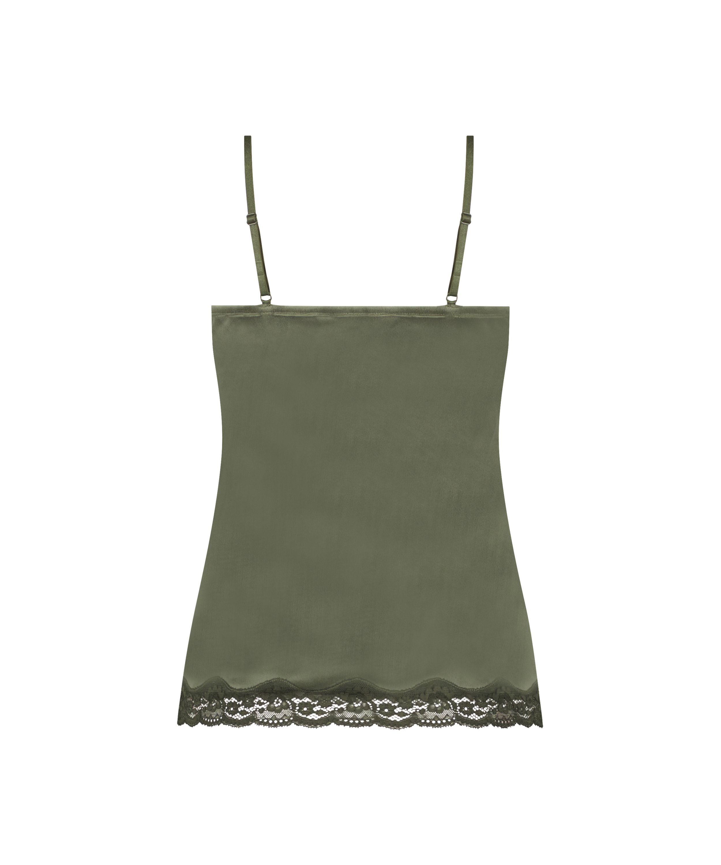Camisole velours Dentelle, Vert, main