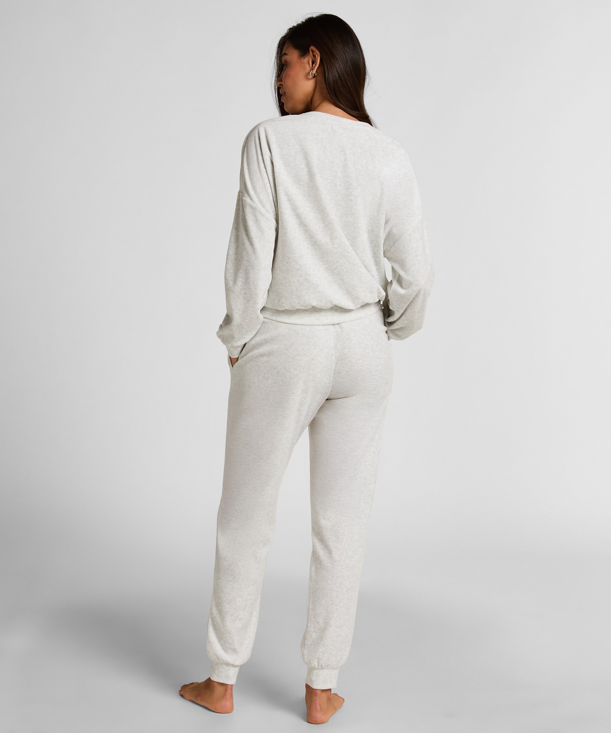 Haut en velours, Gris, main