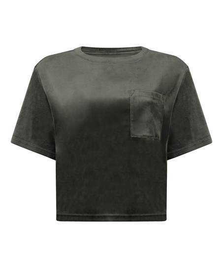 Top Velours Pocket, Groen