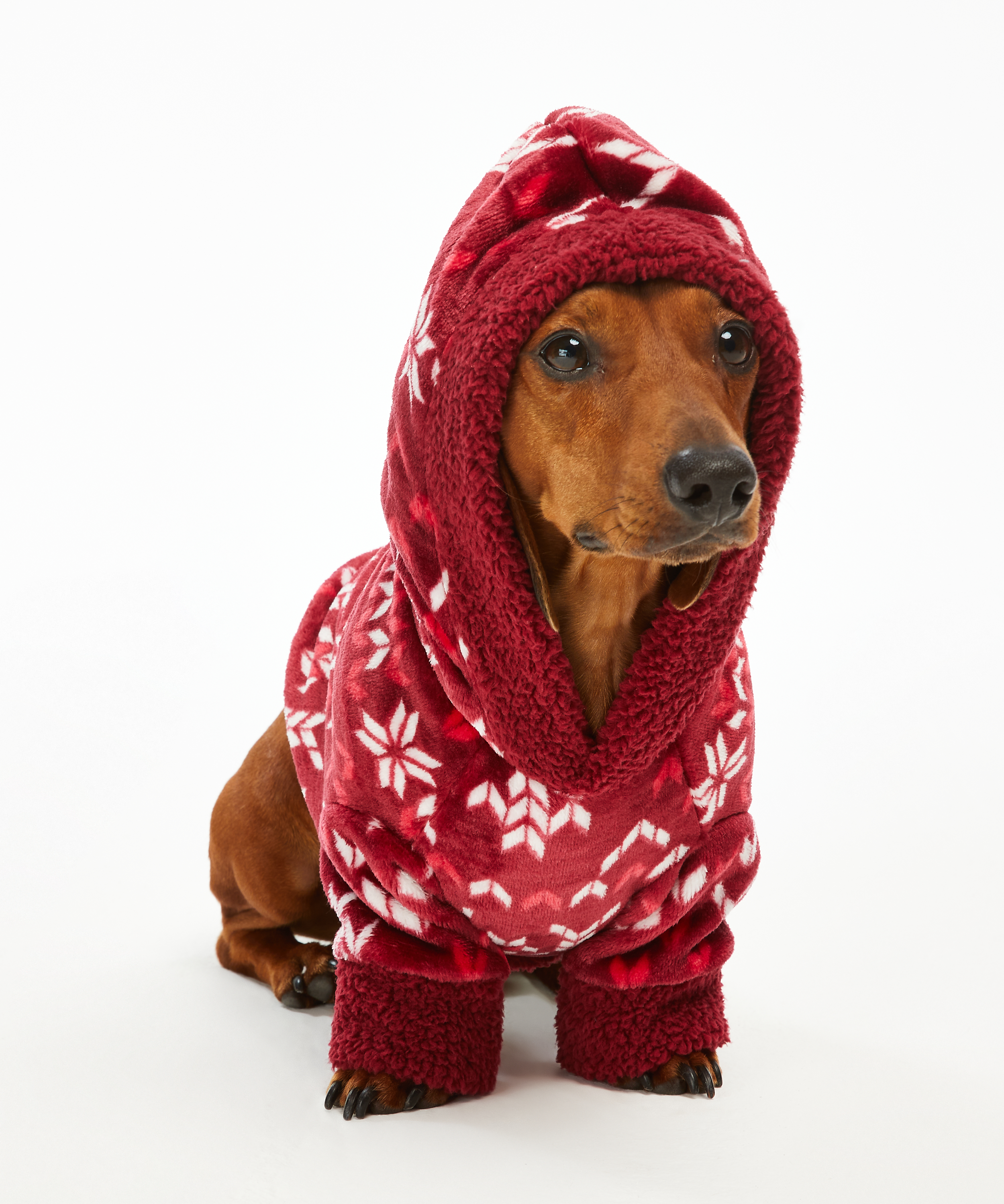 Fleece honden onesie, Rood, main