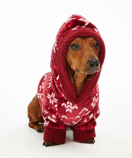 Fleece honden onesie, Rood