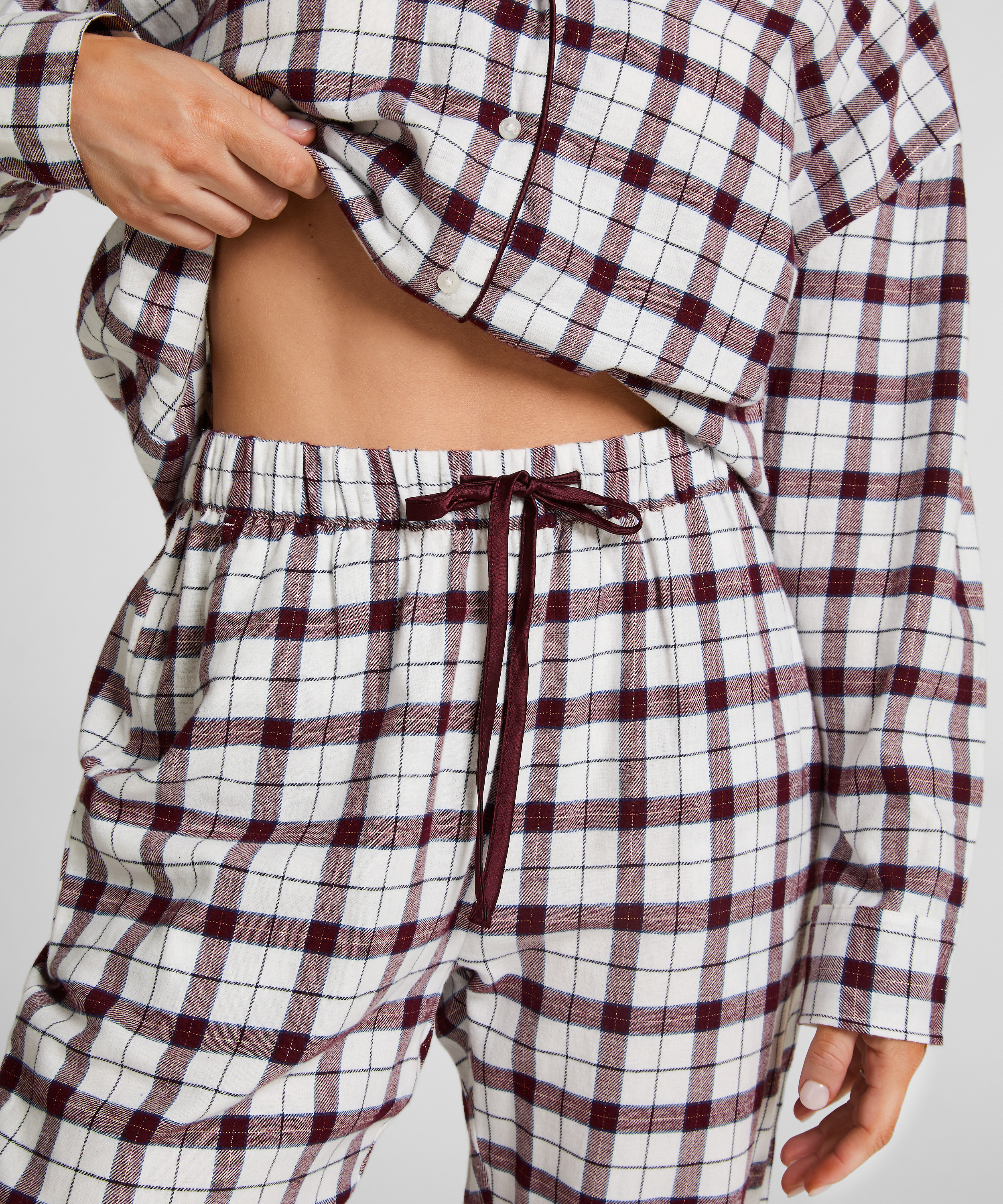 Pyjamabroek Flannel, Wit, main