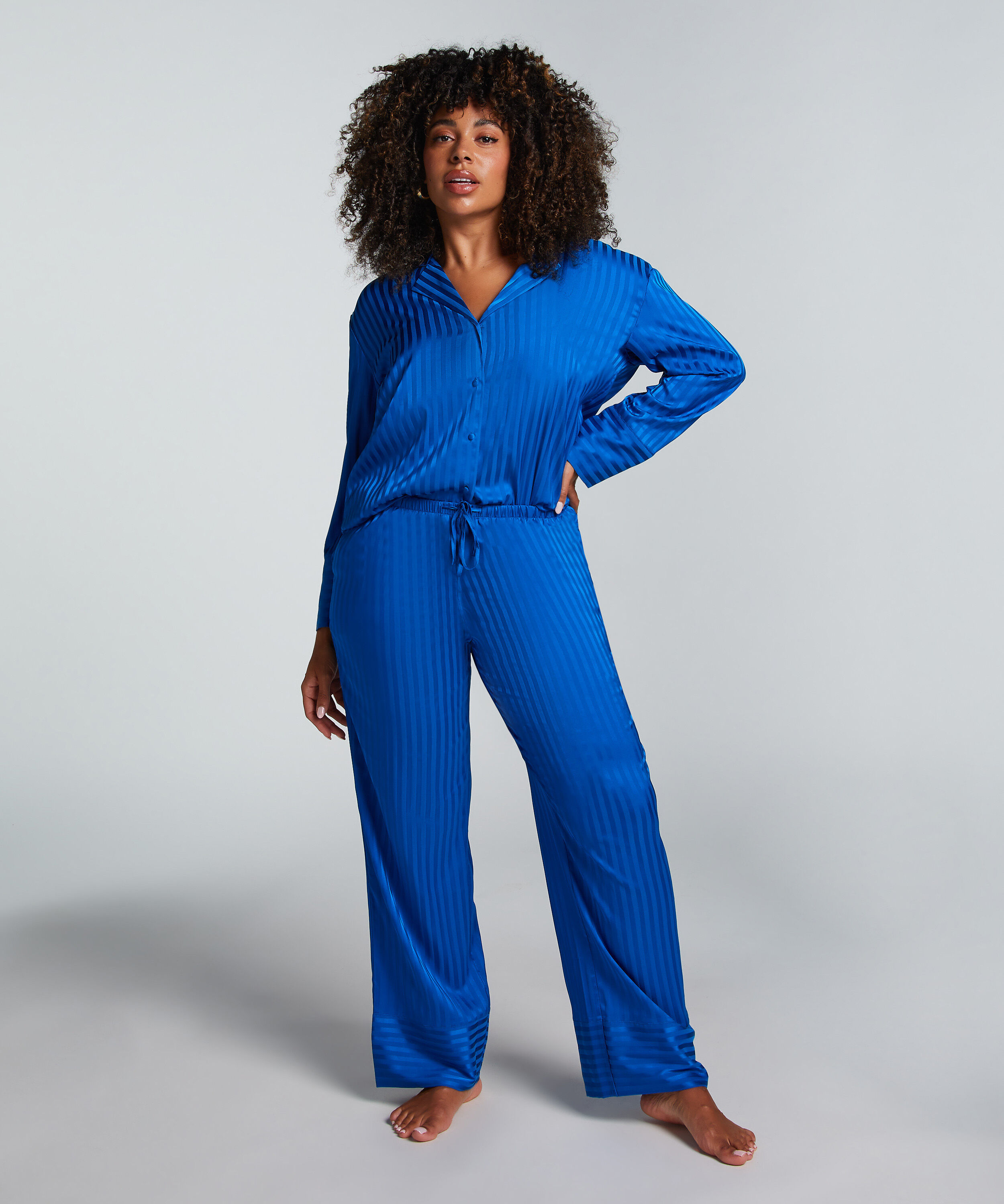 Pantalon Satin, Bleu