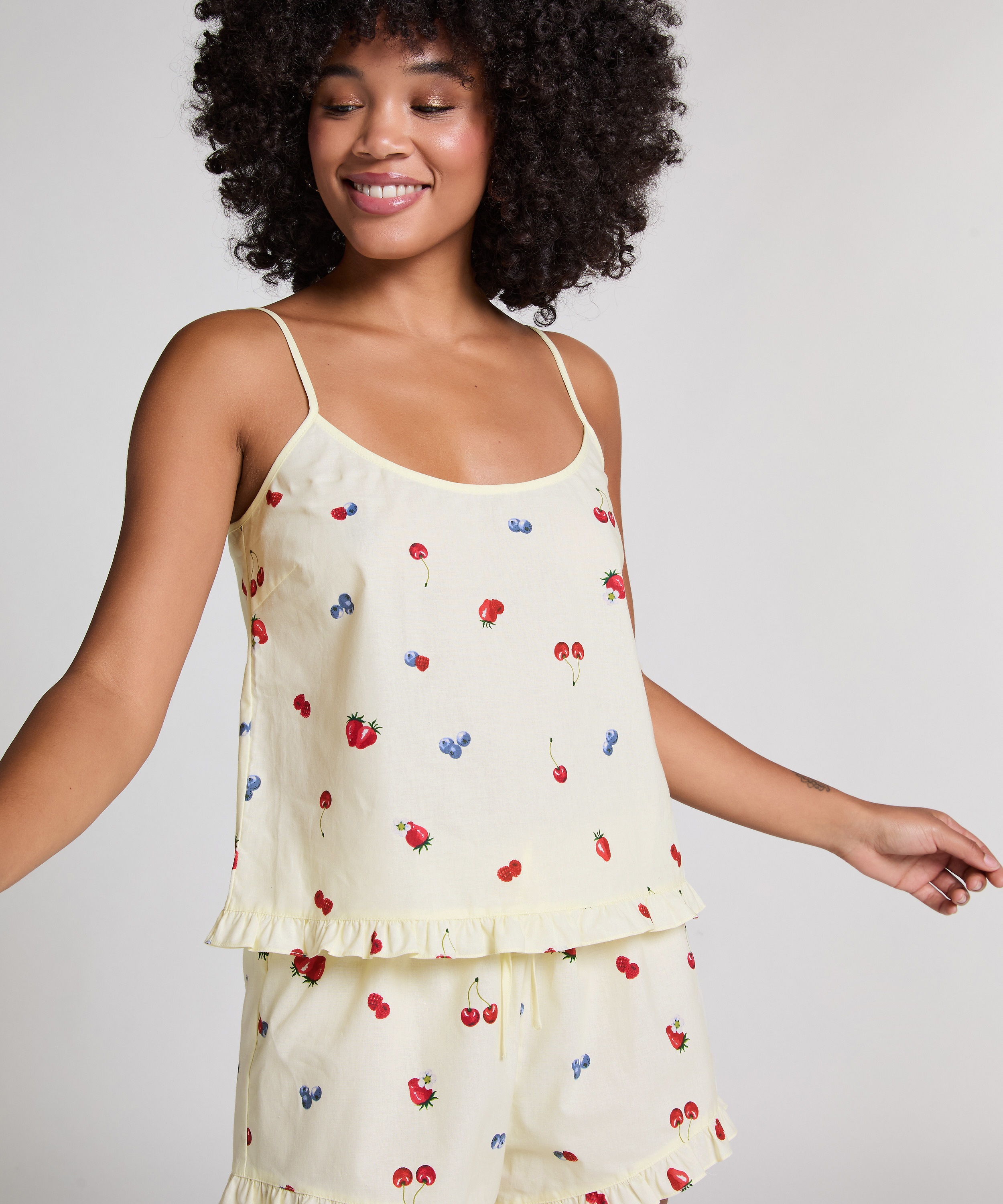 Geweven Cami, Geel, main