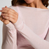 Haut avec cachemire &agrave; col bateau super soft, Rose