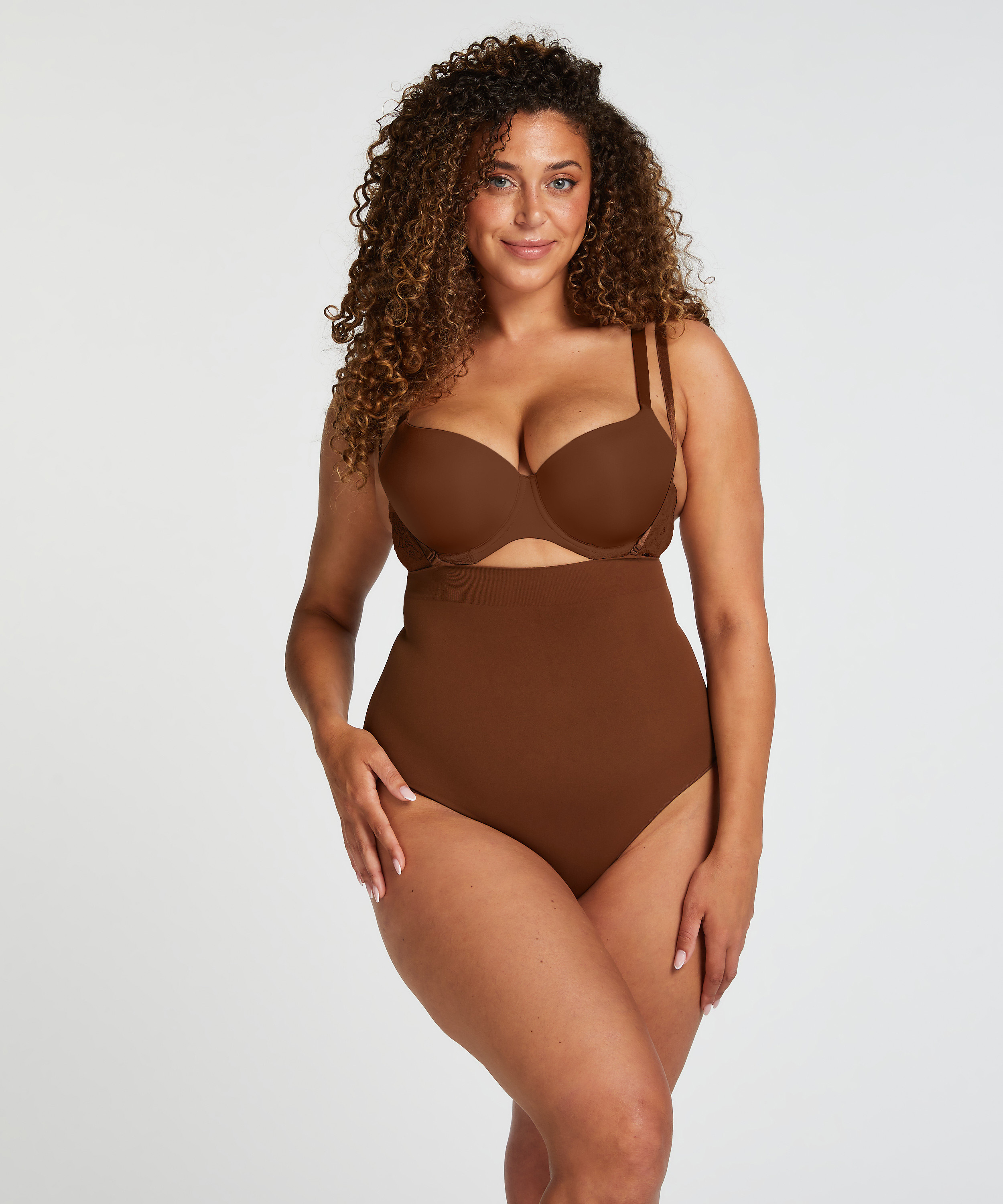 Naadloze corrigerend string met hoge taille, Rood, main