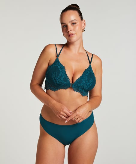 String Invisible Lace back, Bleu