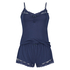 Korte pyjama set, Blauw