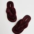 Slippers Velours fur, Rood