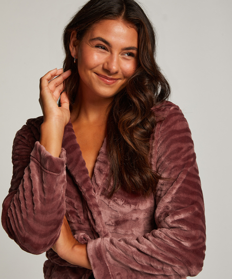 Korte badjas Fleece rib, Paars