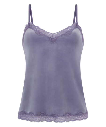 Cami top Velours Lace, Paars