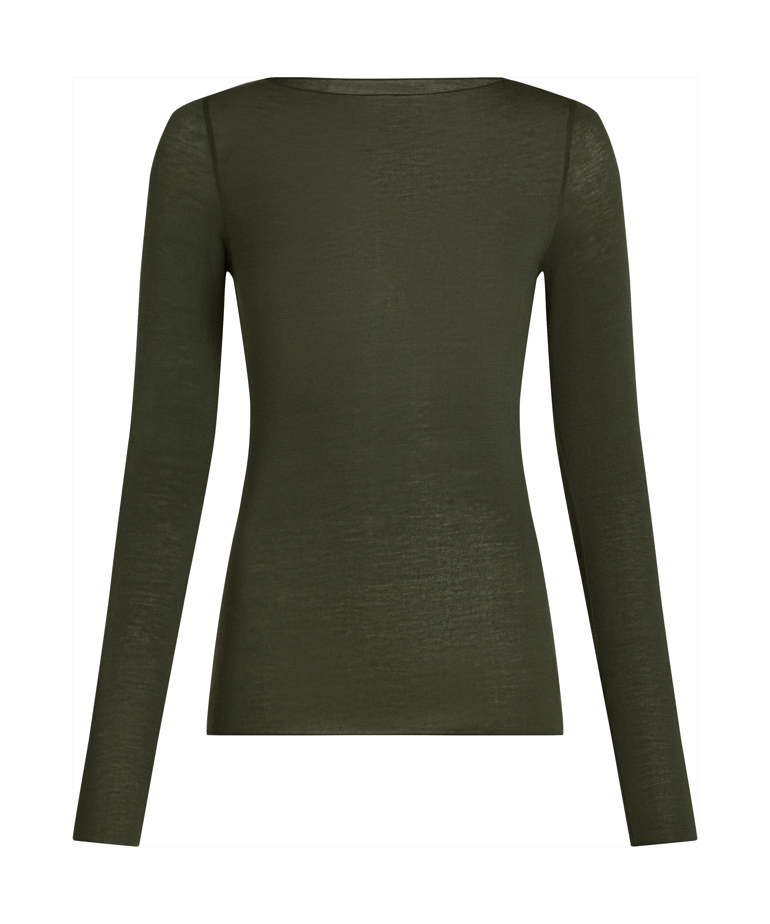 super soft Boothals shirt met Cashmere, Groen
