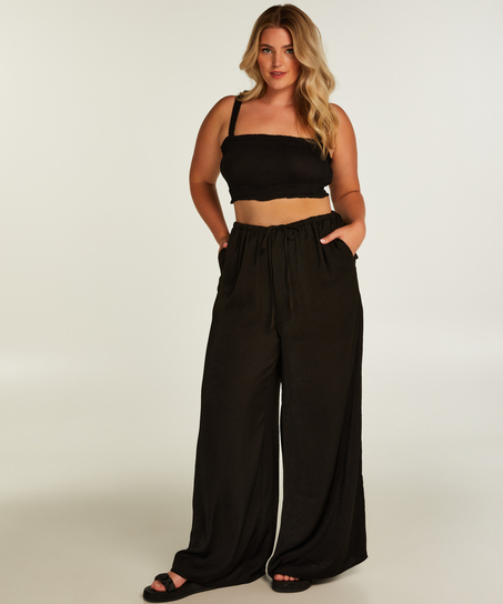 Crop top Ruched, Zwart