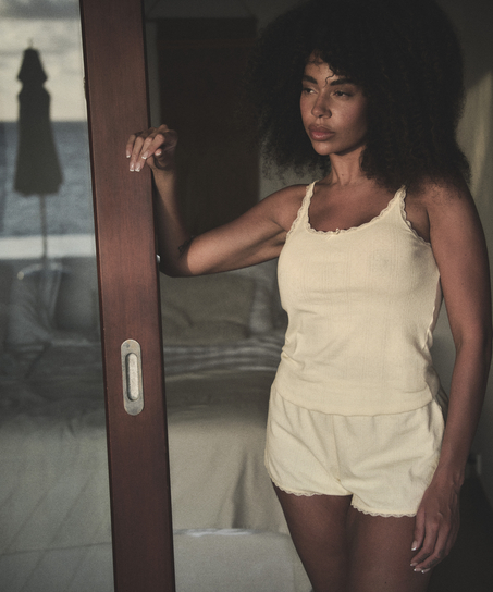 Pointelle Short, Geel