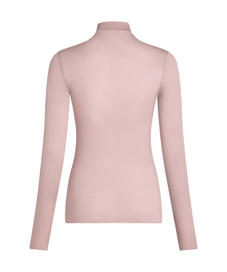 super soft Turtleneck shirt met Cashmere, Roze