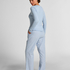 Haut de pyjama &agrave; manches longues Henley, Bleu