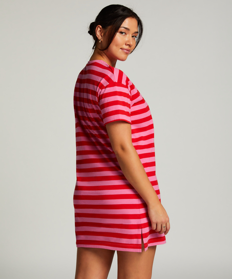 Chemise de nuit col rond, Rose