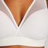 Soutien-gorge rembourré sans armatures en maille, Blanc