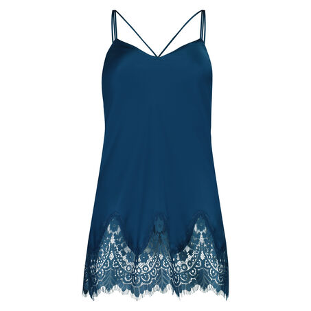 Slipdress Satin Lace Indra Petite, Blauw