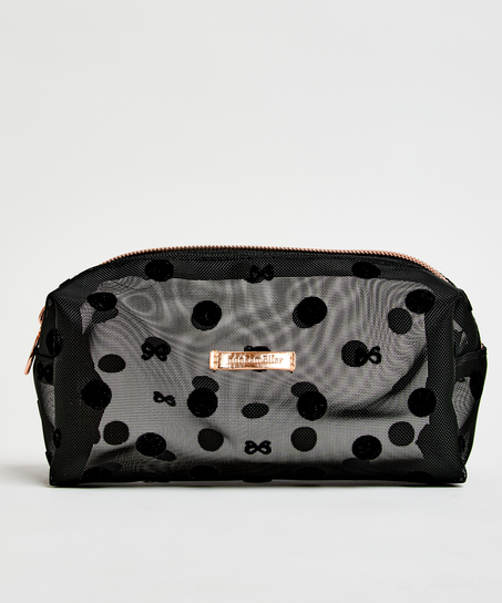 Trousse de maquillage Dot Mesh, Noir