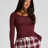 Jersey pyjamatop met lange mouwen, Paars