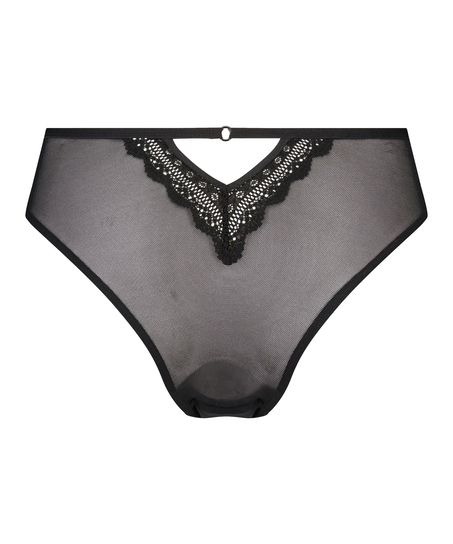 Slip br&eacute;silien taille haute Mahina, Noir