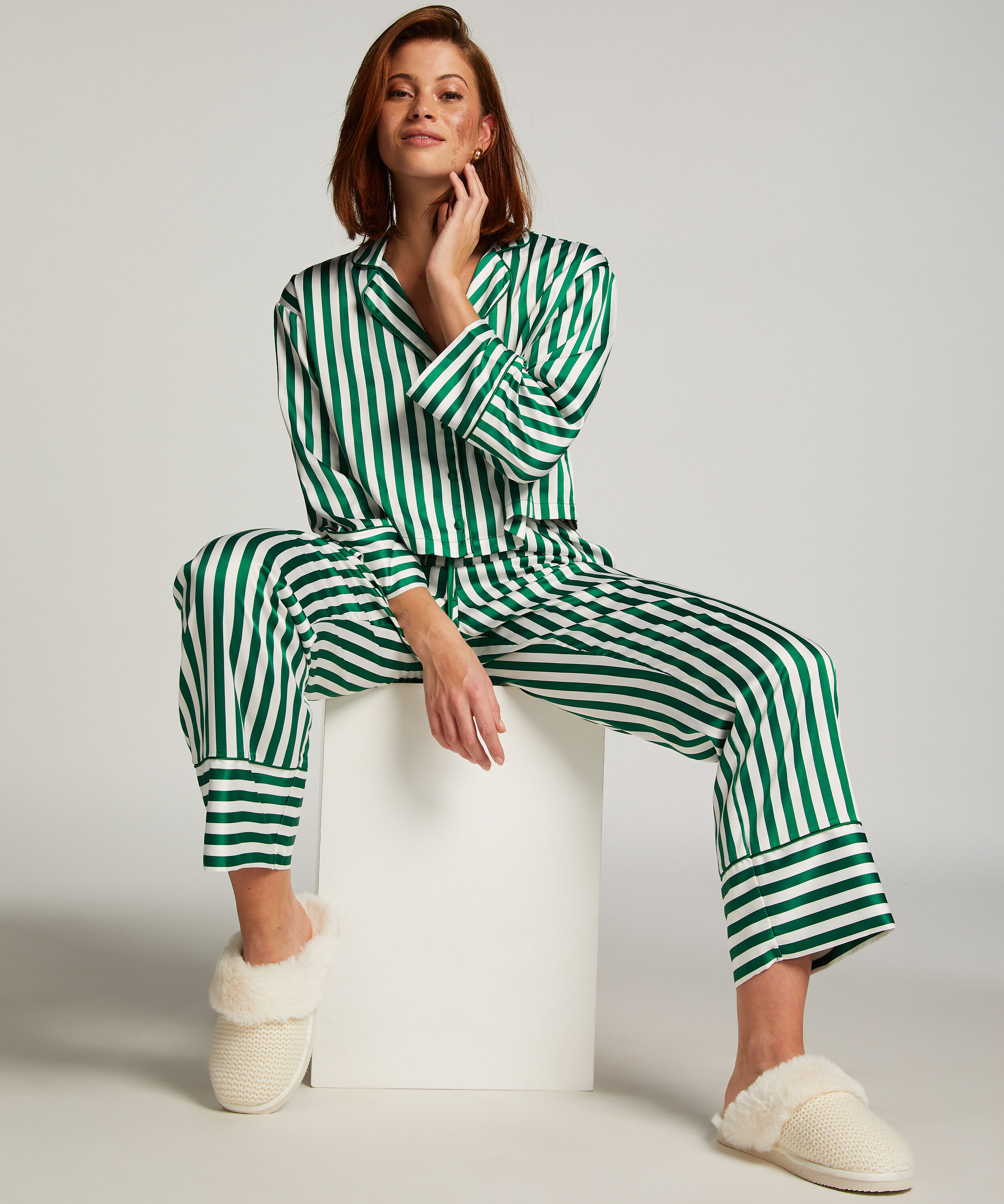 Jacket lange mouwen Satijn, Groen