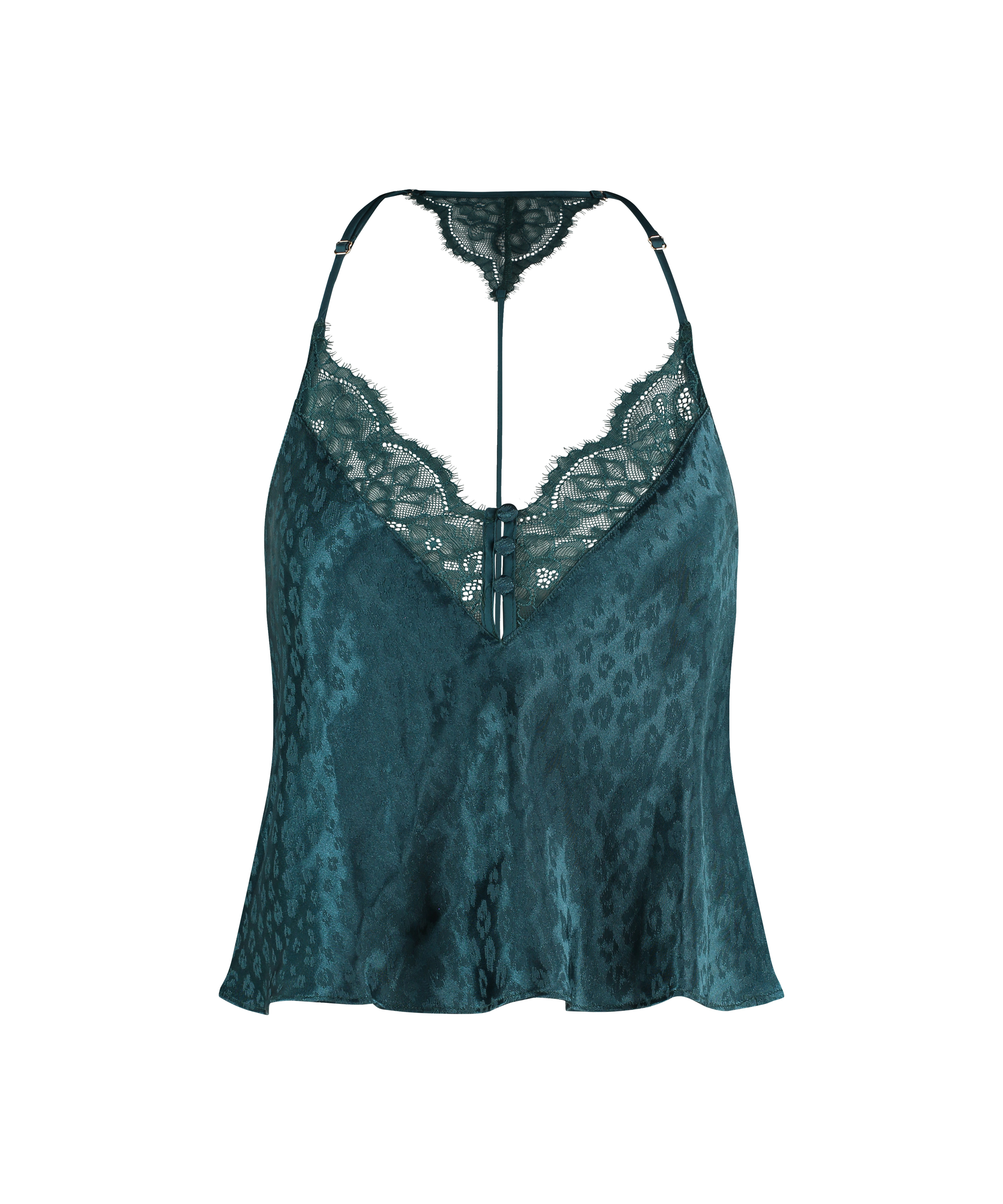 Cami top Leopard, Blauw, main