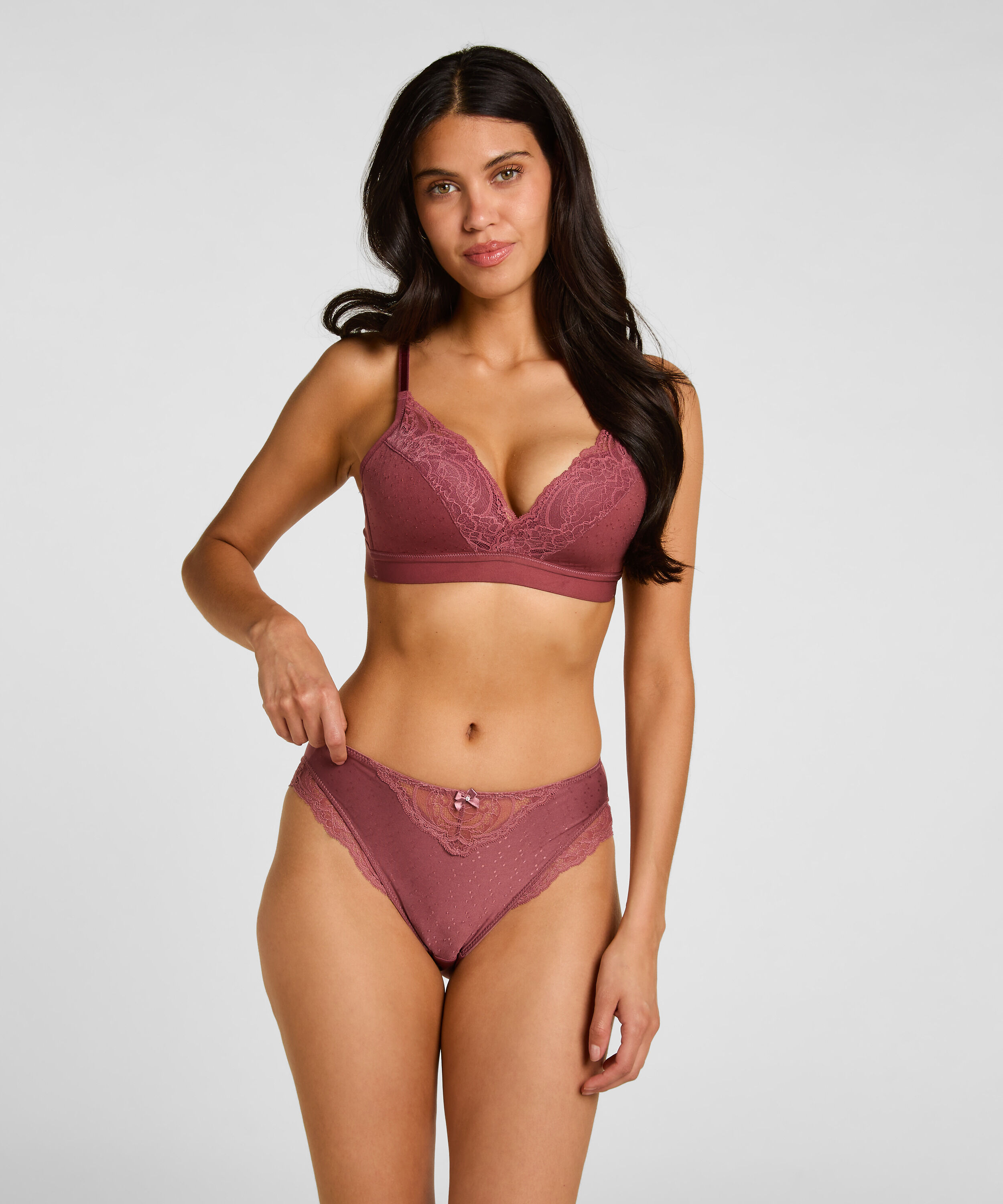 Slip taille haute Sophie, Pourpre