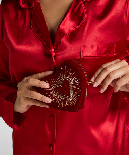 Hartvormig tasje met rits, Rood