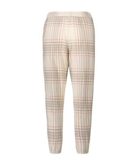 Pantalon de pyjama en sergé à carreaux court, Gris