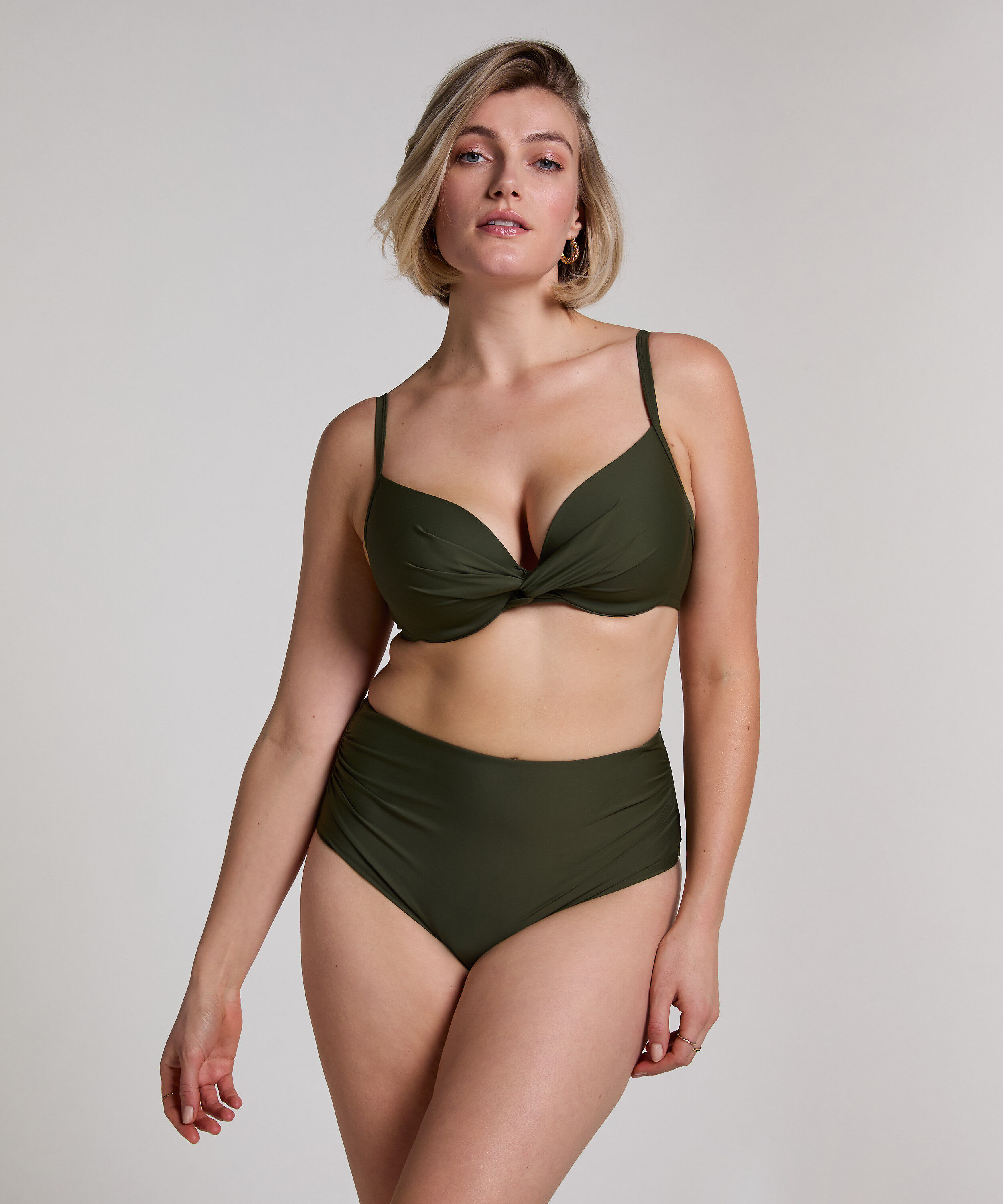 Hoog cheeky shaping bikinibroekje Luna, Groen