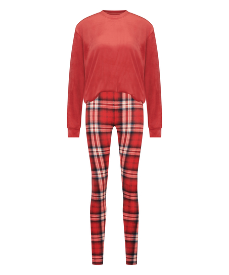 Pyjamaset met tas, Rood