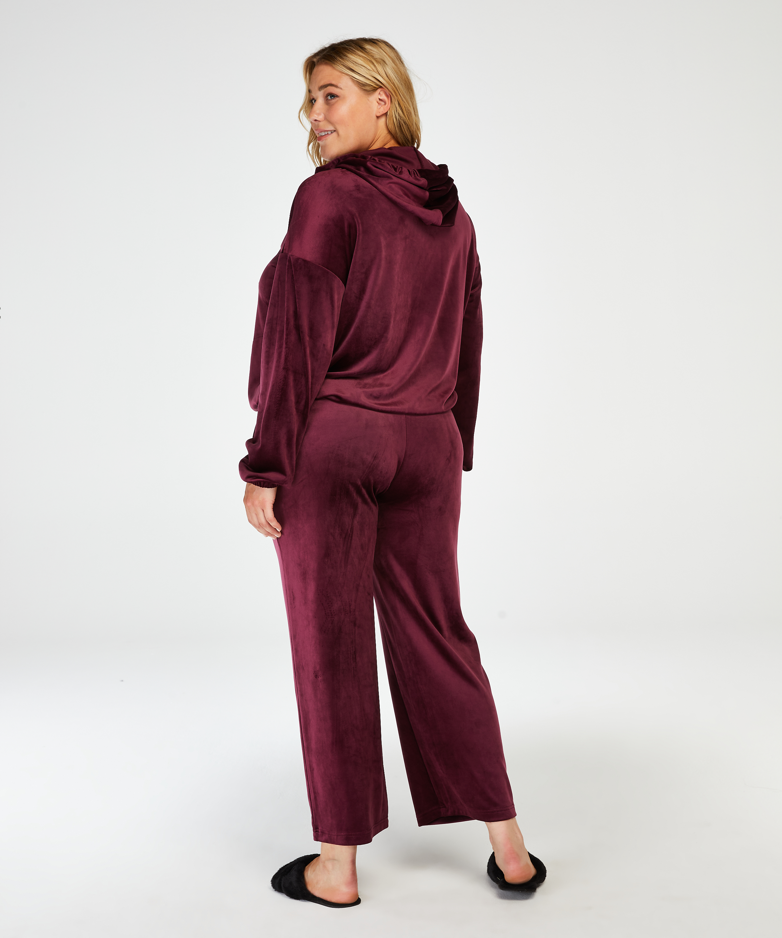 Pyjamabroek velours, Rood, main