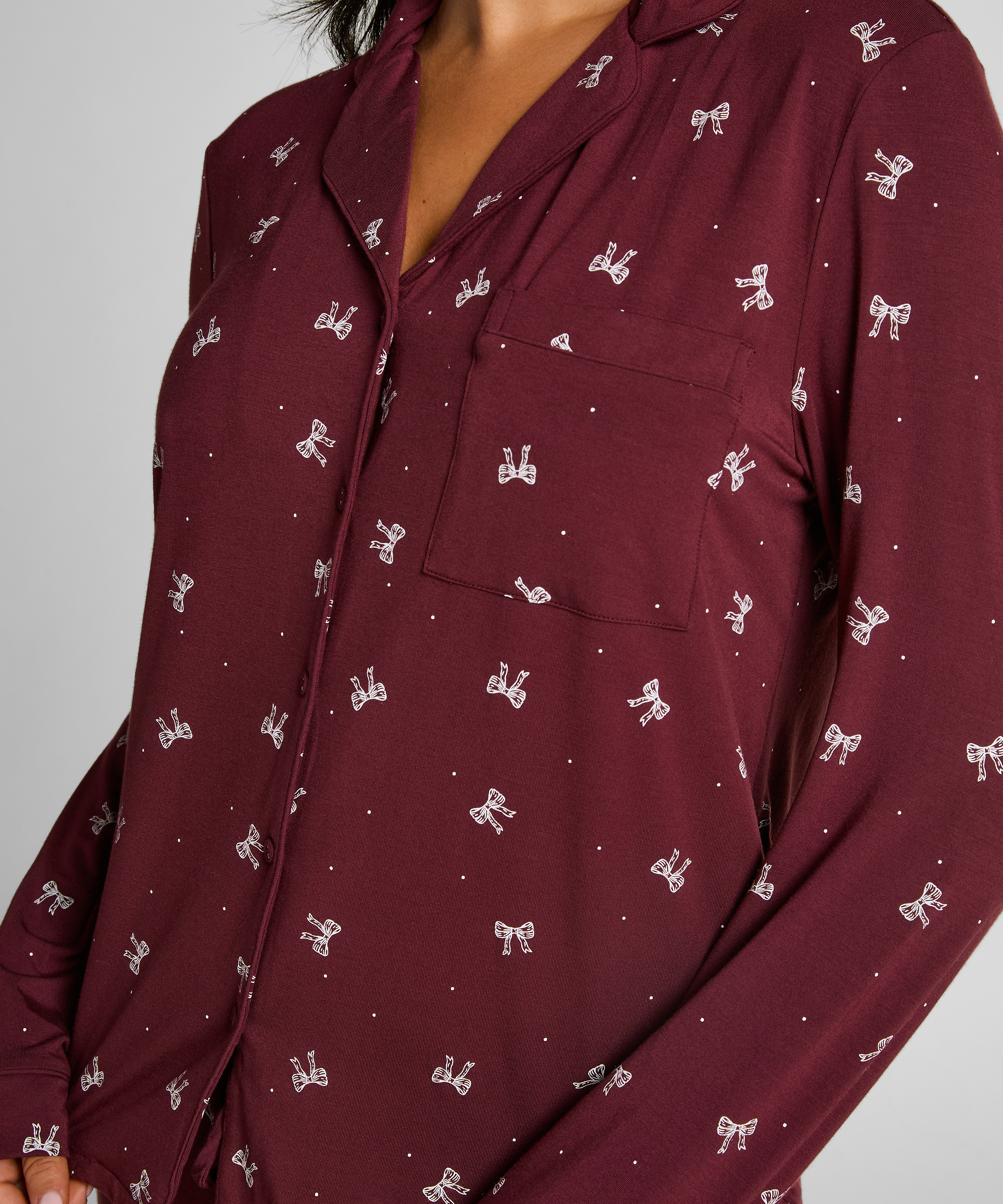 Veste &agrave; manches longues en jersey Essential, Pourpre, main