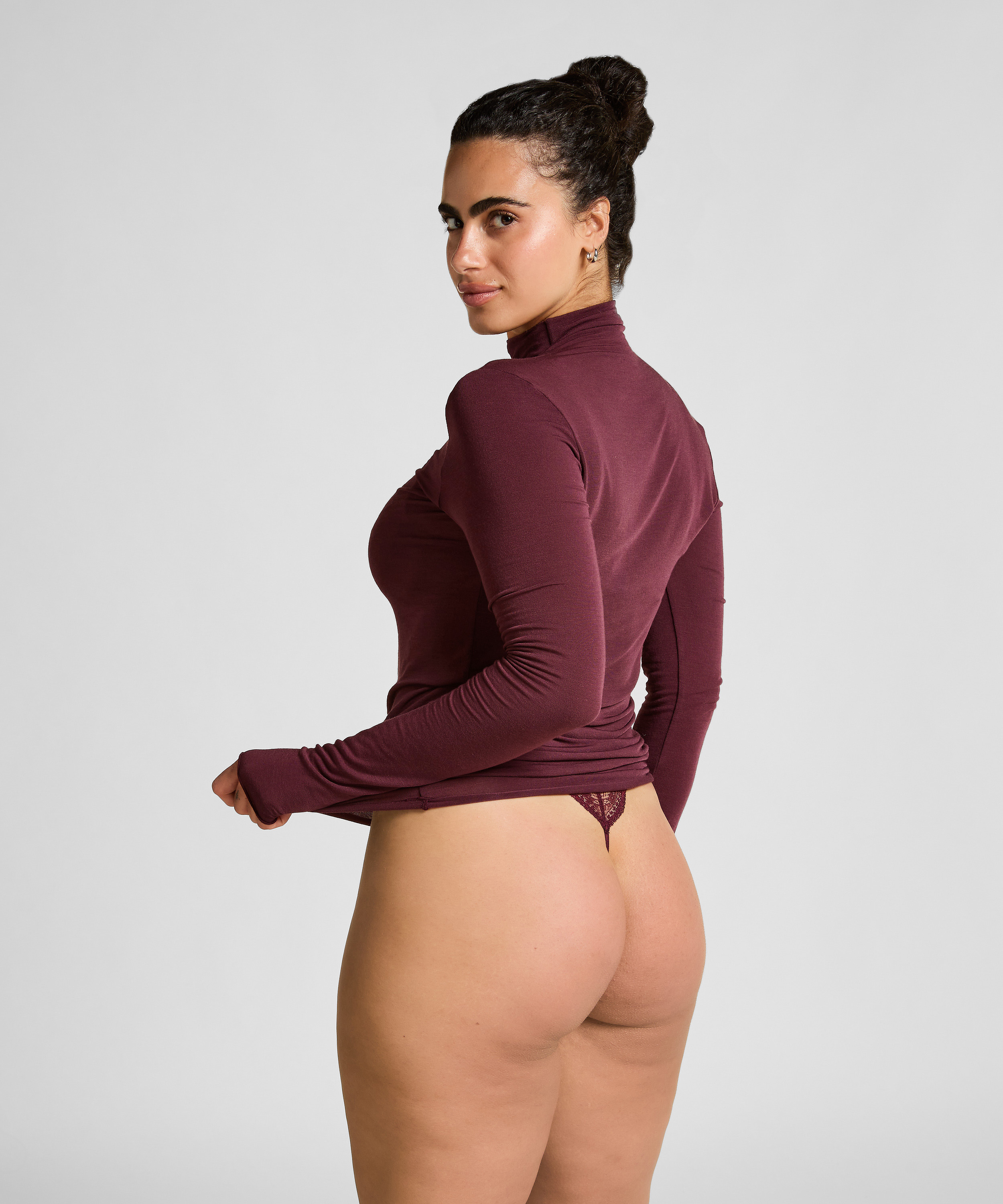 super soft Turtleneck shirt met Cashmere, Paars, main