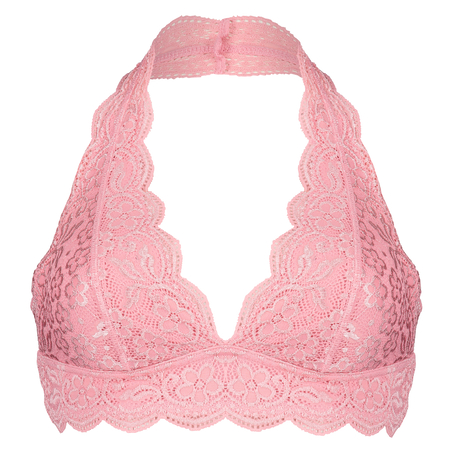 Halter bralette Lace, Roze