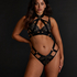 Slip brésilien à entrejambe ouvert Clementine, Noir