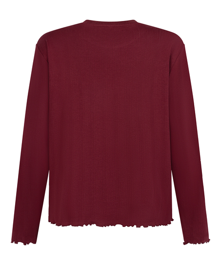 Pyjama Top Loose Pointelle, Rouge