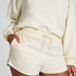 Short en polaire sportive, Blanc