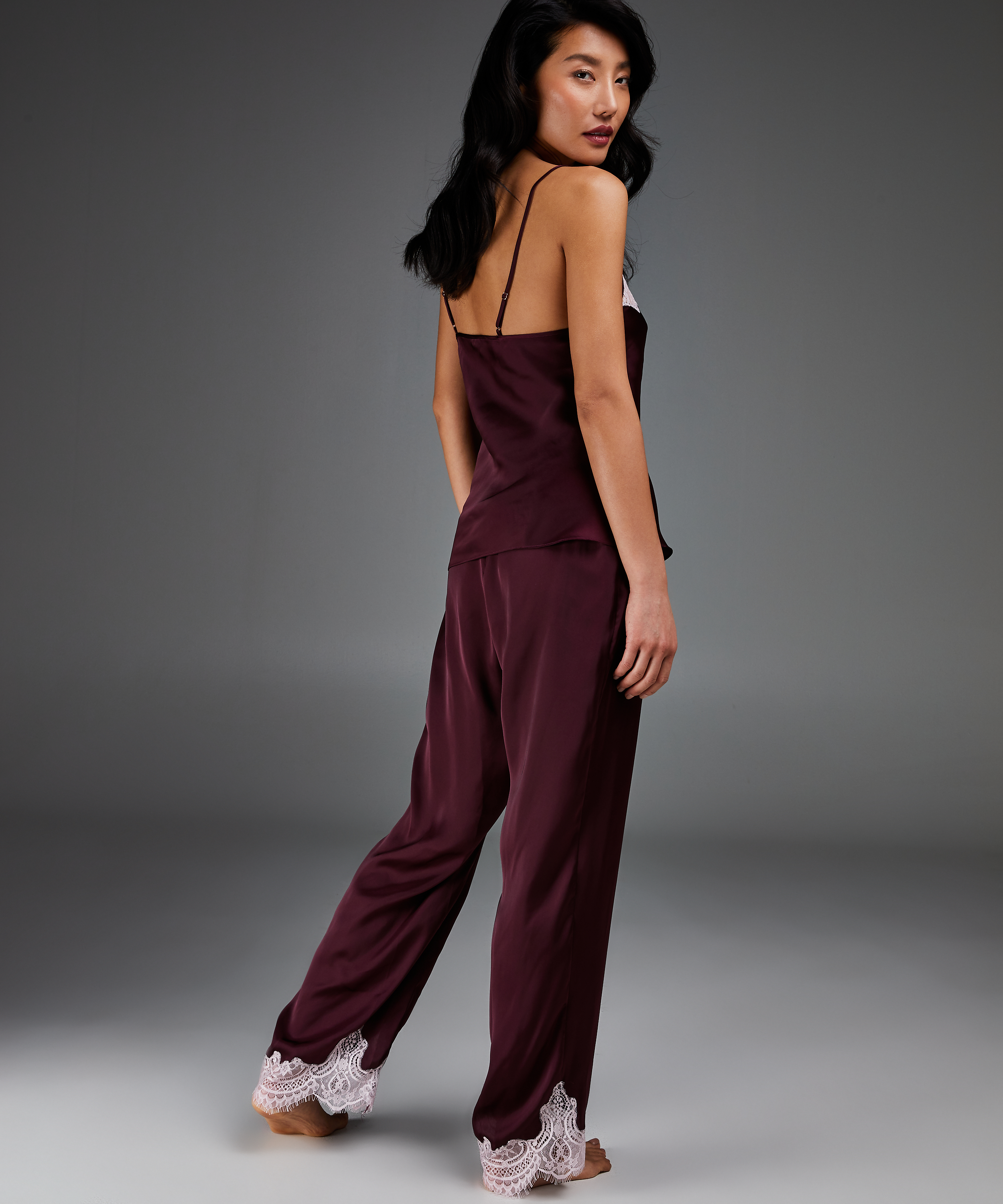 Cami top en satin, Rouge, main