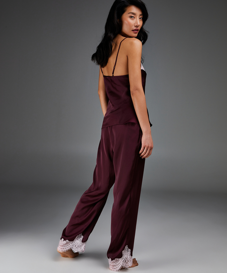 Cami top en satin, Rouge