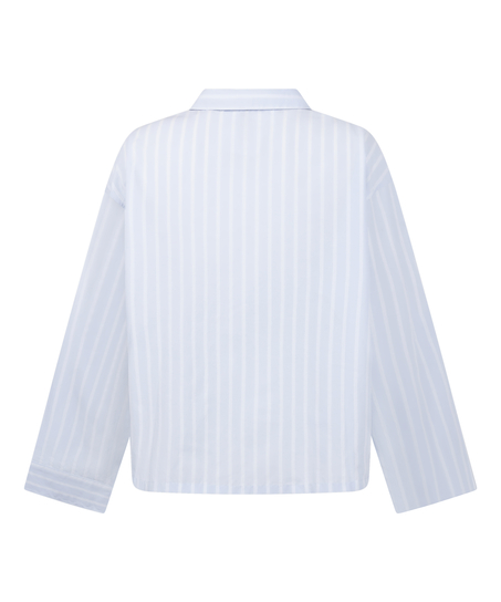 Geweven katoenen jasje met streep, Blauw