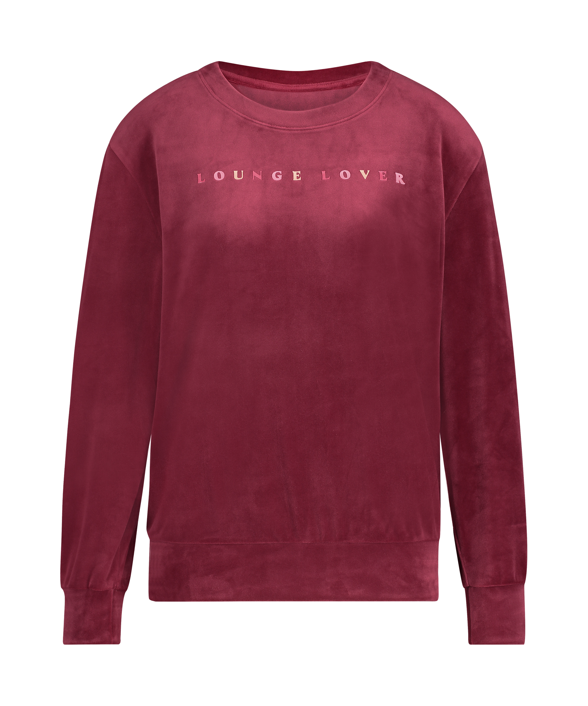 Top Velours lange mouwen, Rood, main