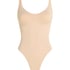 Naadloze corrigerend hoog uitgesneden body, Beige